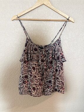 Crop Tank Ruffle Spaghetti Strap
